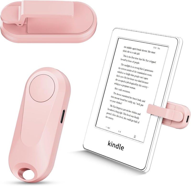 Sycelu RF Remote Control Page Turner for Kindle Paperwhite Oasis eReaders Kobo,Camera Video Recording Remote Triggers, Page Turner for ipad Tablets Reading Novels Comics (Pink) - Image 1